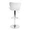 2x Counter Height PU Leather Upholstered Adjustable Height Swivel Bar Stools -White