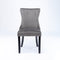 2x Velvet Upholstered Dining Chairs Tufted Wingback Side Chair with Studs Trim Solid Wood Legs for Kitchen