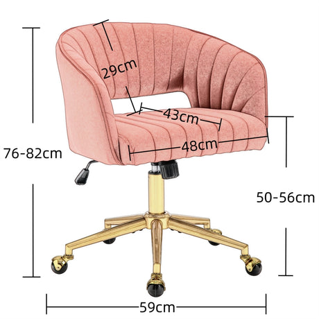 Velvet Home Office Chair- Rose