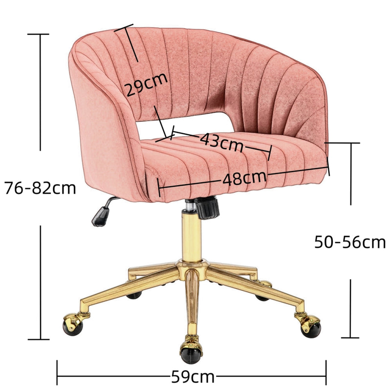 Velvet Home Office Chair- Rose