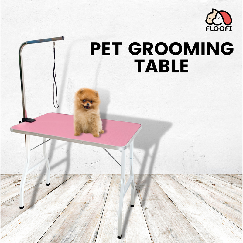 Floofi Pet Grooming Table 90cm Single Pole (Pink) FI-GT-101-LZ