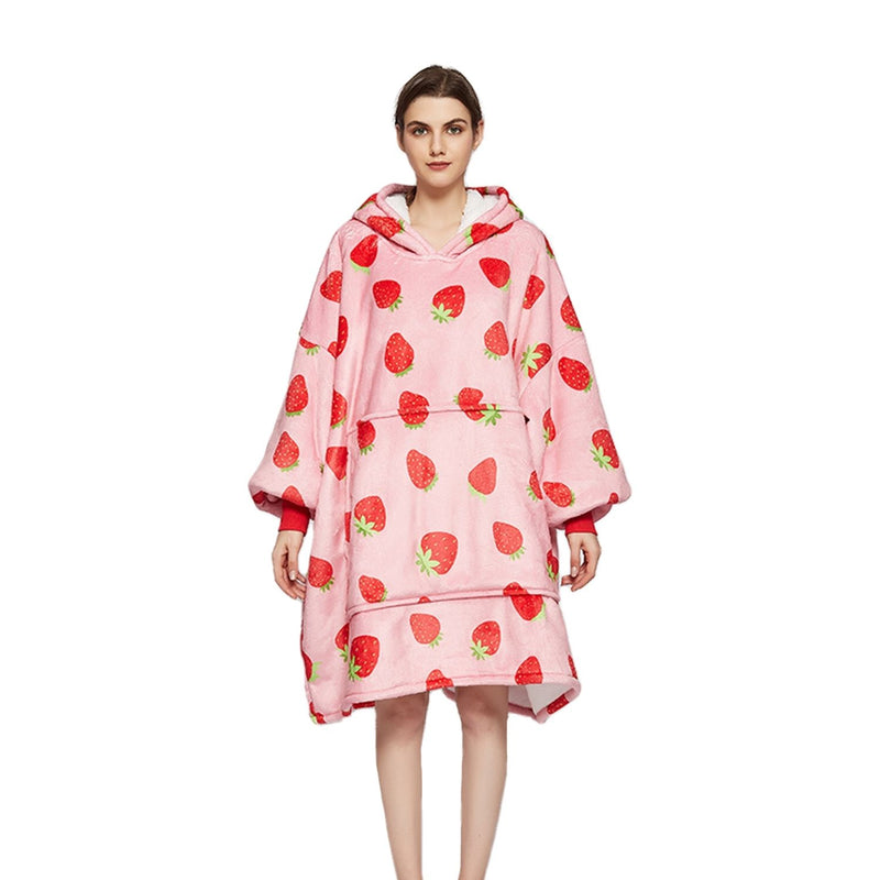 GOMINIMO Hoodie Blanket Adult Strawberry GO-HB-129-AYS