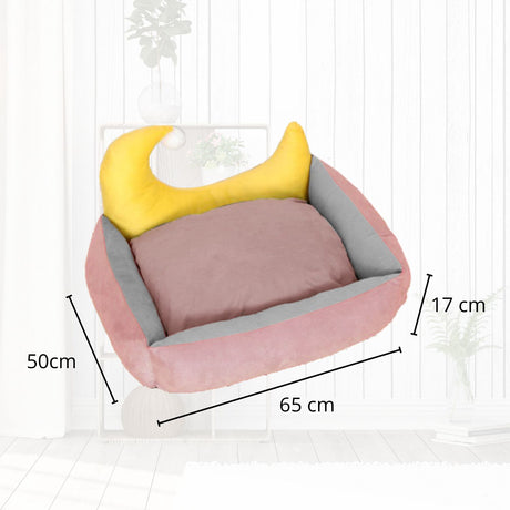 Floofi Pet Bed Moon Design (L Pink) PT-PB-250-YMJ