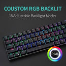 Royal Kludge RK61 Wired Dual Mode Hot Swappable Mechanical Keyboard Black (Brown Switch)