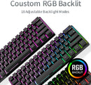 Royal Kludge RK61 Tri Mode RGB Hot Swappable Mechanical Keyboard Black (Red Switch)