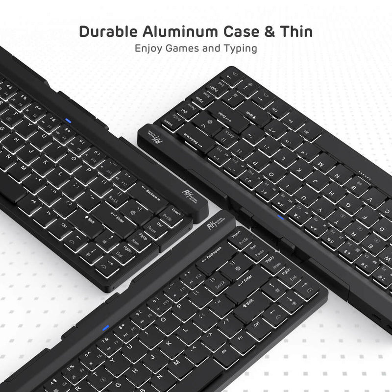 Royal Kludge RK925 Dual Mode Low Profile 60% Foldable Mechanical Keyboard Black (Brown Switch)