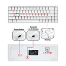 Royal Kludge RK837 (RKG68) Wired Tri Mode Bluetooth RGB Hot Swappable Mechanical Keyboard White (Red Switch)