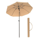 SONGMICS Beach Umbrella Portable Octagonal Polyester Canopy Taupe
