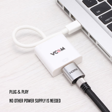 VCOM 0.15m Mini Display Port Male to HDMI Female Adapter Cable (White)CG611-0.15