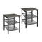 VASAGLE Set of 2 Charcoal Gray and Black Side Table with Adjustable Mesh Shelves LET024B04