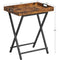 VASAGLE TV Tray Folding Table with Removable Serving Tray Rustic Brown and Black LET252B01