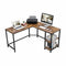 VASAGLE L-Shaped Computer Desk Rustic Brown and Black LWD72X