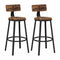 VASAGLE Tall Bar Stools Set of 2 Bar Chairs Vintage Brown LBC026B01V1
