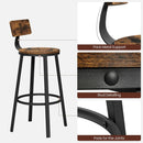 VASAGLE Tall Bar Stools Set of 2 Bar Chairs Vintage Brown LBC026B01V1