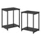 VASAGLE Side Table Set of 2 Charcoal Gray and Black with Storage Shelf LET272B16