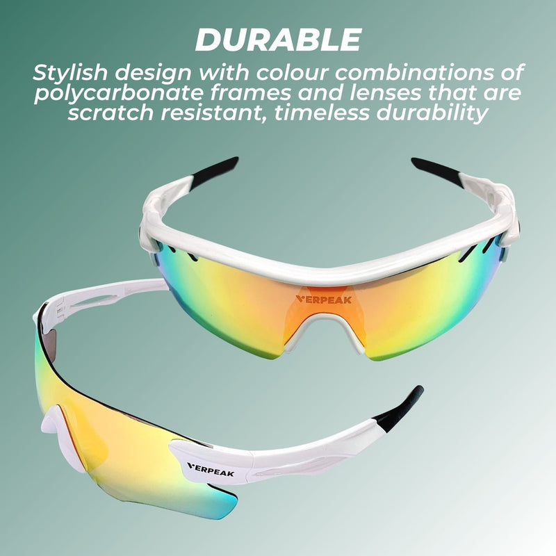 VERPEAK Sport Sunglasses Type 1 (White frame with black end tip) VP-SS-101-PB