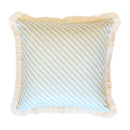 Cushion Cover-Coastal Fringe Natural-Side Stripe Seafoam-45cm x 45cm