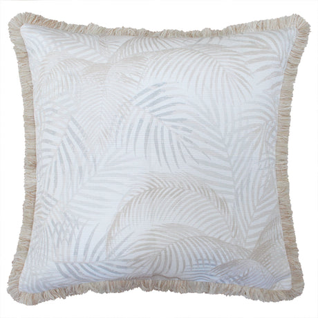Cushion Cover-Coastal Fringe Natural-Seminyak Biscuit-60cm x 60cm