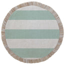 Round Placemat-Coastal Fringe-Deck Stripe Mint-40cm