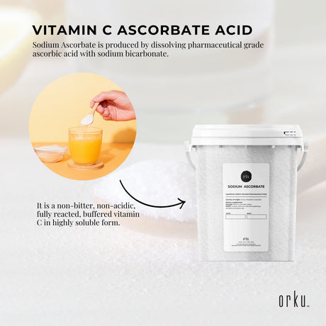 1.2Kg Sodium Ascorbate Powder - Tub Vitamin C Pharmaceutical Grade Ascorbic Acid