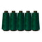5x Bottle Green Sewing Overlocker Thread - 2000m Hemline Polyester Spools