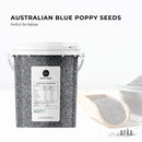 800g Poppy Seeds Bucket Blue Unwashed 100% Australian Food Cook Baking Mineral