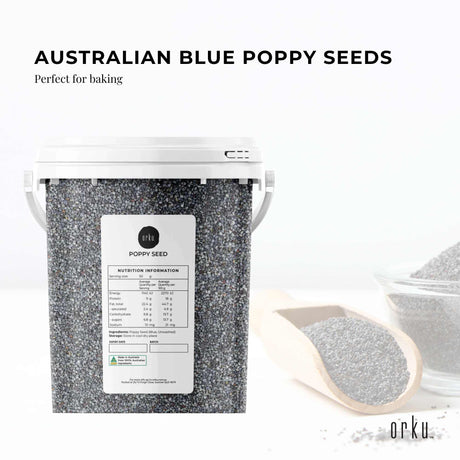 800g Poppy Seeds Bucket Blue Unwashed 100% Australian Food Cook Baking Mineral