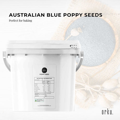 3.5Kg Poppy Seeds Bucket Blue Unwashed 100% Australian Food Cook Baking Mineral