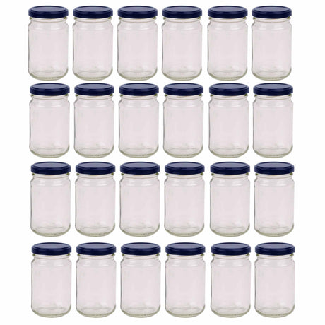 24x 375ml Flint Glass Jars + Twist Lids - Round Food Storage Preserving Jar