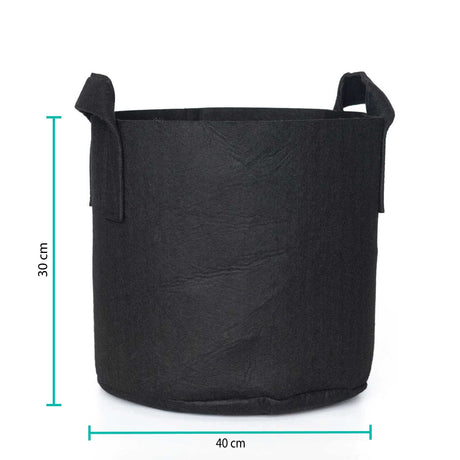 6 Pck 10 Gallon Fabric Flower Pots 38L Garden Planter Bags Black Felt Root Pouch