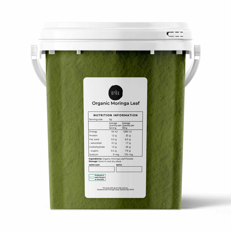 400g Organic Moringa Leaf Powder Tub Bucket -  Supplement Moringa Drumstick Leaf