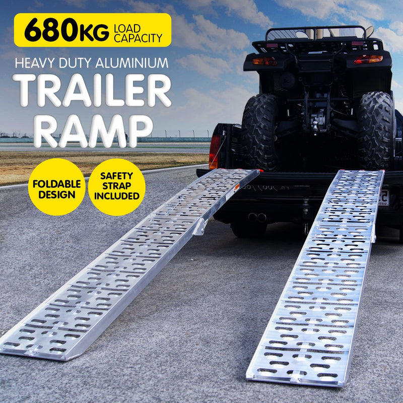 Kartrite 2x Aluminium Folding Loading Ramps ATV Motorbike