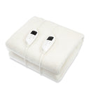 Laura Hill Heated Electric Blanket Double Size Fitted Fleece Underlay Winter Throw - White