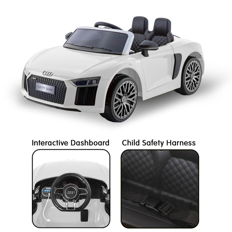 Kahuna R8 Spyder Audi Licensed Kids Electric Ride On Car Remote Control - White
