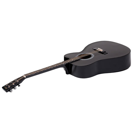 Karrera 38in Cutaway Acoustic Guitar with guitar bag - Black