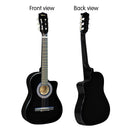 Karrera 38in Cutaway Acoustic Guitar with guitar bag - Black