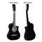 Karrera 38in Pro Cutaway Acoustic Guitar with Carry Bag - Black