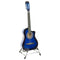 Karrera 38in Pro Cutaway Acoustic Guitar with Bag Strings - Blue Burst