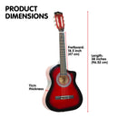 Karrera 38in Pro Cutaway Acoustic Guitar with guitar bag - Red Burst