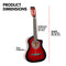 Karrera 38in Pro Cutaway Acoustic Guitar with guitar bag - Red Burst