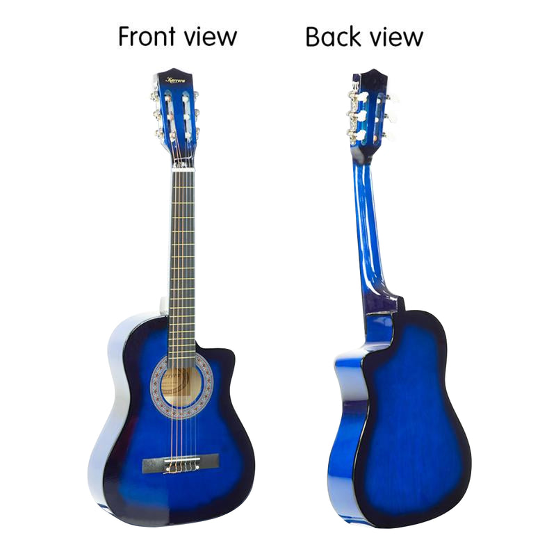 Karrera 38in Cutaway Acoustic Guitar with guitar bag - Blue Burst