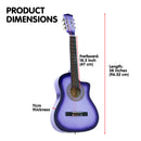 Karrera 38in Cutaway Acoustic Guitar with guitar bag - Purple Burst