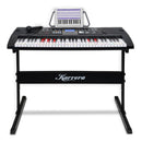 Karrera 61 Keys Electronic LED Keyboard Piano with Stand - Black