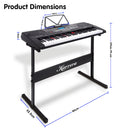 Karrera 61 Keys Electronic LED Keyboard Piano with Stand - Black