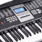 Karrera 61 Keys Electronic LED Keyboard Piano with Stand - Black