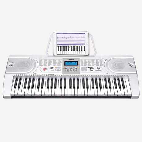 Karrera 61 Keys Electronic Keyboard Piano with Stand - Silver