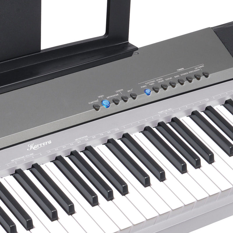 Karrera 88 Keys Electronic Keyboard Piano with Stand Silver