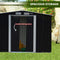 Wallaroo 4x8ft Zinc Steel Garden Shed with Open Storage - Black