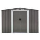 Wallaroo Garden Shed Spire Roof 6ft x 8ft Outdoor Storage Shelter - Grey