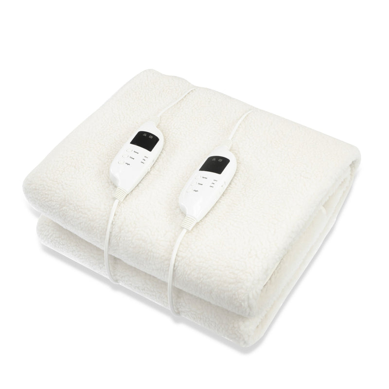 Laura Hill Electronic Fleecy Electric Blanket Heated Fitted Queen Size Bed Safety 9 Levels
